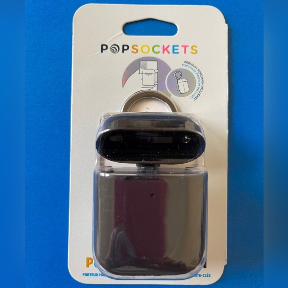 Popsocket - Black AirPods Case PopGrip & Metal PopChain